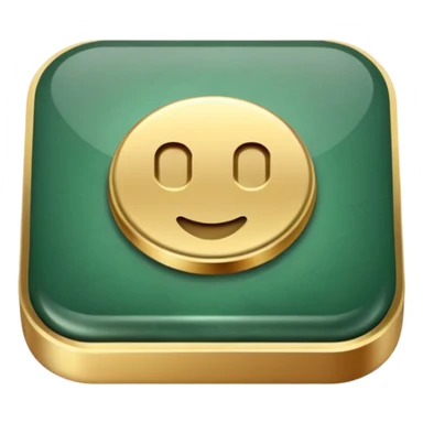 Jade and gold style rounded square icon button sticker