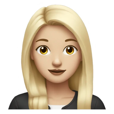 blonde girl with black and white cat sticker