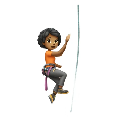 A girl with short hair rock climbing ￼ sticker