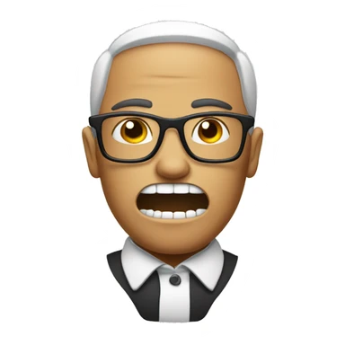 Nerd emoji with bone in mouth sticker