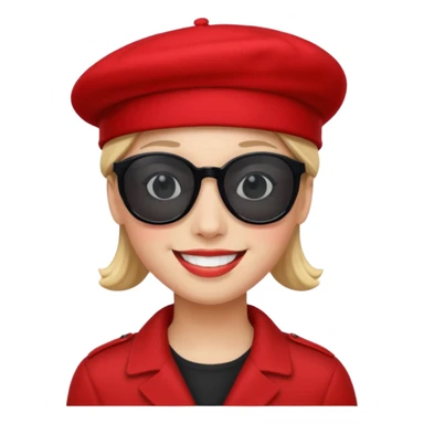 Sourire,.lu.ettes de soleil noires, beret rouge parachutiste sticker