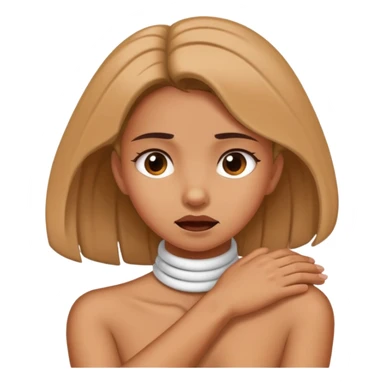 girl strangling her neck sticker