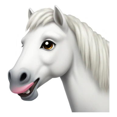 White pony with toung out sticker