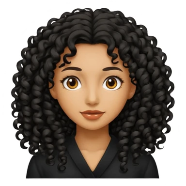 Mujer morena pelo negro rizado largo sticker