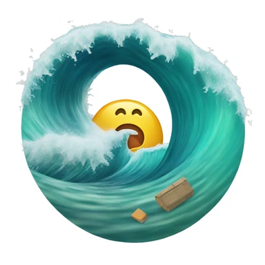 wave with waste inside sticker