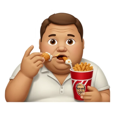 A fat guy eating kfc  sticker