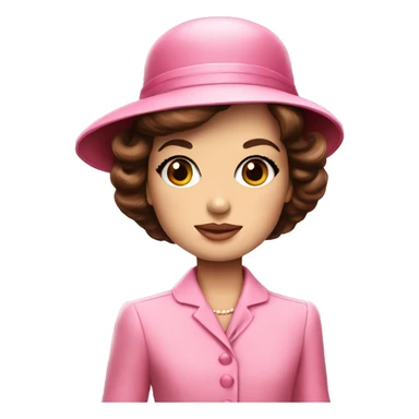 Young Jackie Kennedy in pink suit and pillbox hat sticker