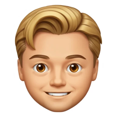 young Leonardo DiCaprio emoji with classic 90s hairstyle and charming smile sticker