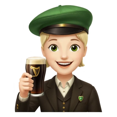 Saying cheers with a Guinness sticker