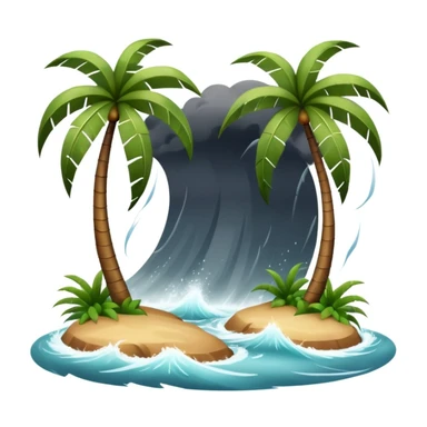 A hurricane on a tropical island  sticker