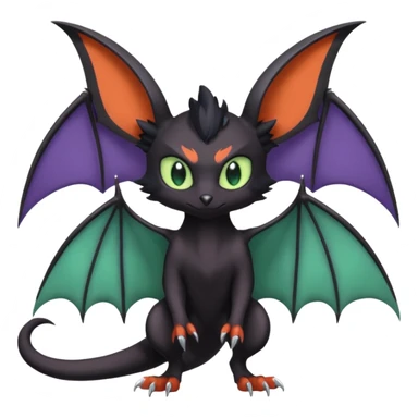  Noibat-Noivern-Trico-Nargacuga-Litten-Hybrid with huge bat wings for ears sticker