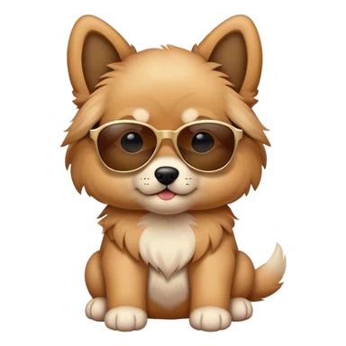 Puppy wearing sun glasses sticker