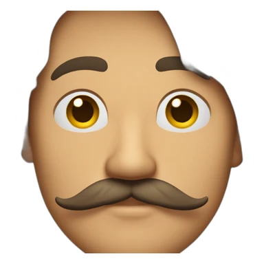 A man with a mustache under his chin, wheatish complexion, and parting his hair on the upper left side sticker