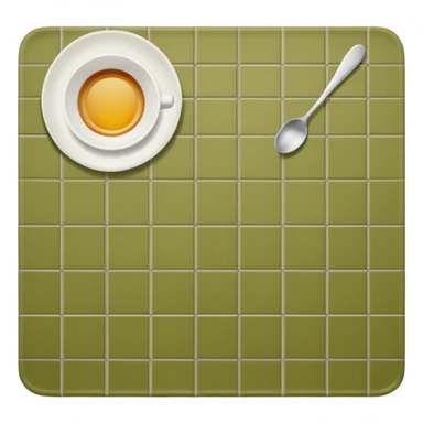 An olive green, long, tiled, top view of a place mat like the one in the image.  sticker