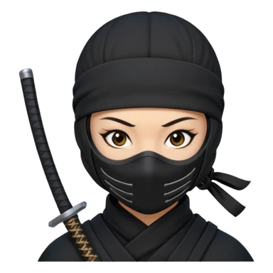 Female Ninja with mask sticker