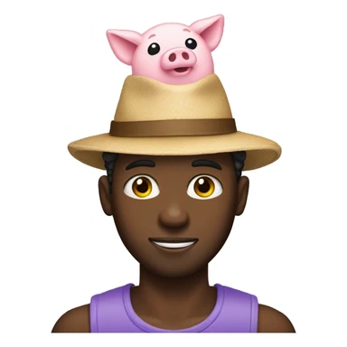 black man with a piggy hat sticker