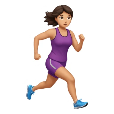 stocky brunette woman running sticker