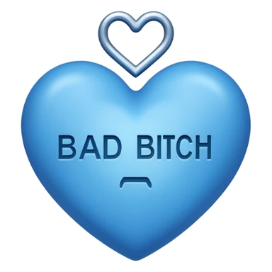 blue Bad bitch words written inside heart sticker