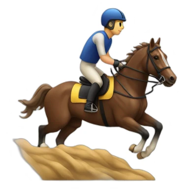 A man riding a horse in an endurance race sticker