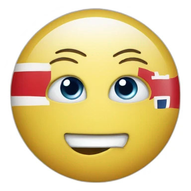 smiling face with norwegian flag as eyes sticker