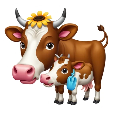 Pretty flower getting eaten by a cow sticker