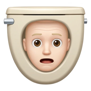 A toilet with a man’s head inside sticker