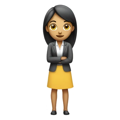 Business marketing full body girl thinking sticker