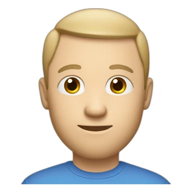 white male with small beard and almost bald  smart casual blue shirt holding papers full profile sticker