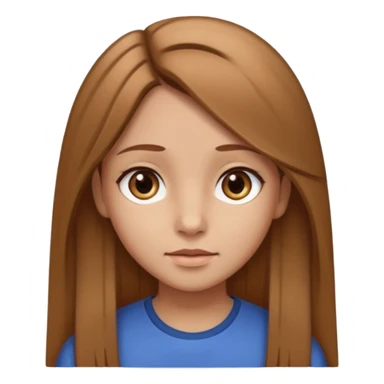 Fille châtain raie au milieu cheveux long et yeux marron et peau beige cheveux lisse pas de4iere les oreilles  sticker