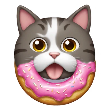 cat eating donut sticker