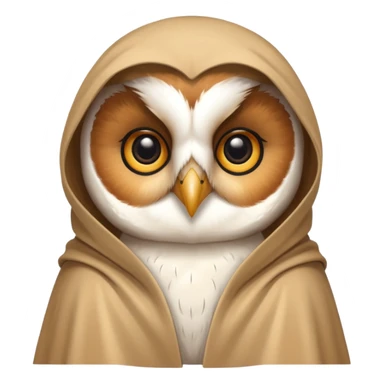 barn owl in beige cloak sticker