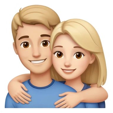 Hetero couple hug with warm smiles  sticker