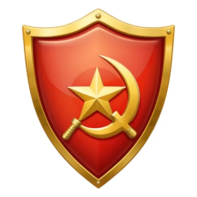 a shiny shield with the USSR flag inside sticker