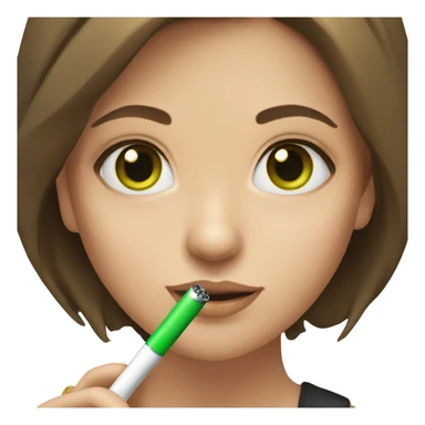 girl with brown hair and green eyes with electric cigarette sticker