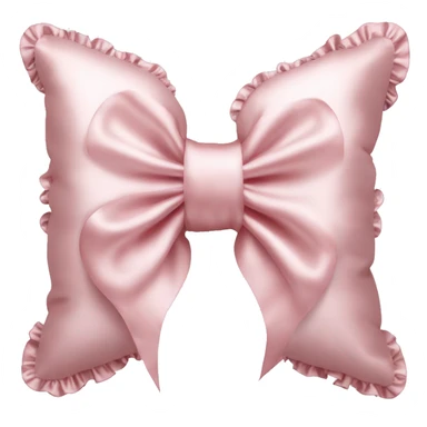 Light pink silk bow shaped pillow with ruffles sticker