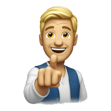 man pointing at you and laughing sticker