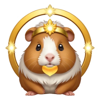 a guinea pig with a glowing halo and divine aura sticker