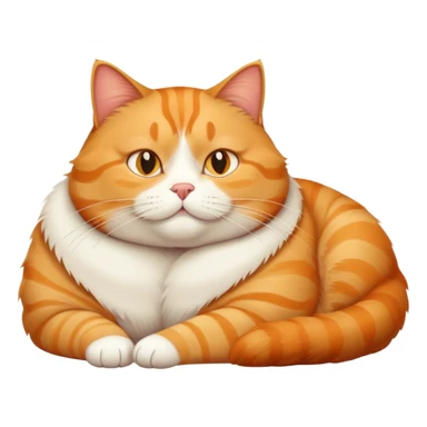 Fat lazy cat lounging sticker