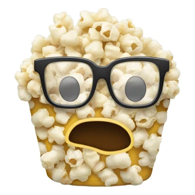 A piece of popcorn with glasses  sticker