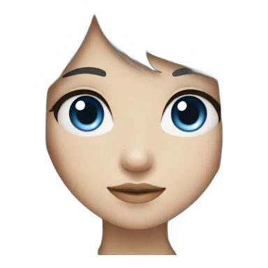 japanese girl with blue eyes and black hair sticker