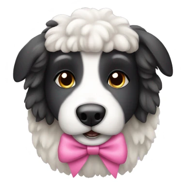 sheepdog with a pink bow sticker