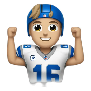 Jared Goff Detroit Lions football player number 16 sticker