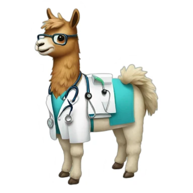 llama as a doctor sticker
