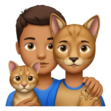 Boy with puma cat sticker