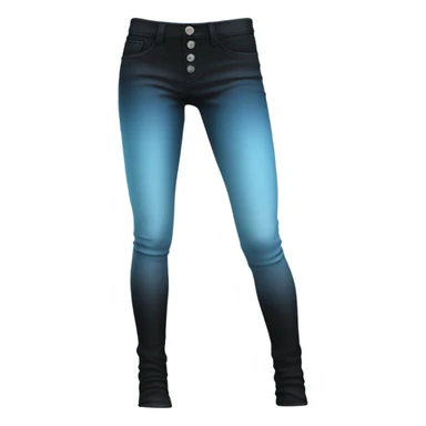Realistic isolated pair of light sky blue to black ombre jegging pants. sticker