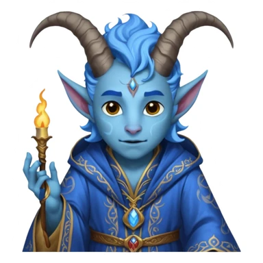 wizard thiefling with blue skin sticker