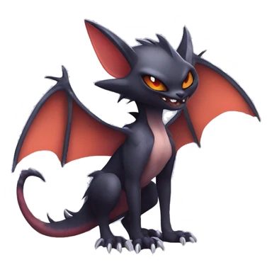  Kawaii Edgy Cool Vampiric Beautiful Noivern-Nargacuga-Litten with big Bat Ears full body sticker