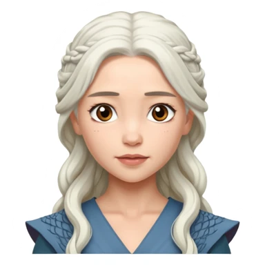 Daenerys Targaryen from Games of throne character face only younger sticker