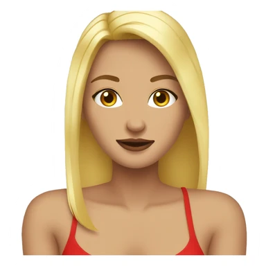 Hot girl looking at her feet blonde hair red toe nails no shoes sticker