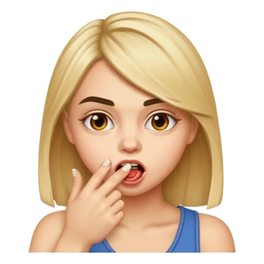 Cara mordiéndose el dedo sticker